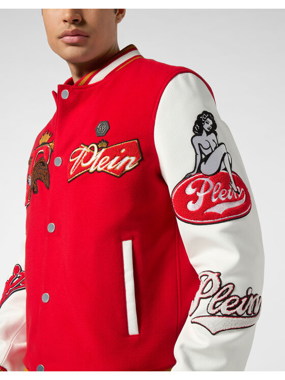 PHILIPP PLEIN PHILIPP PLEIN Kurtka bomber 26057 Czerwony Regular Fit