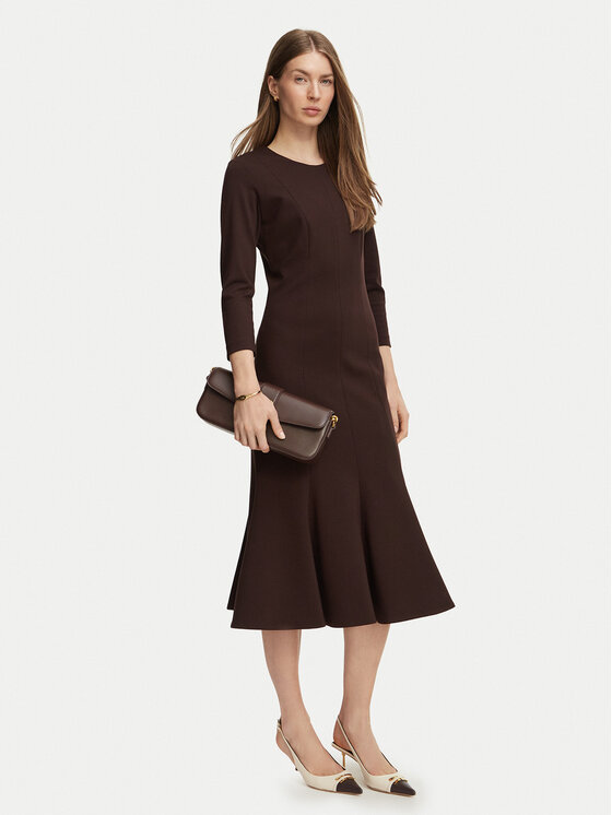 Luisa Spagnoli Luisa Spagnoli Kokteiļkleita Ghedi 543829 Brūns A-Line Fit