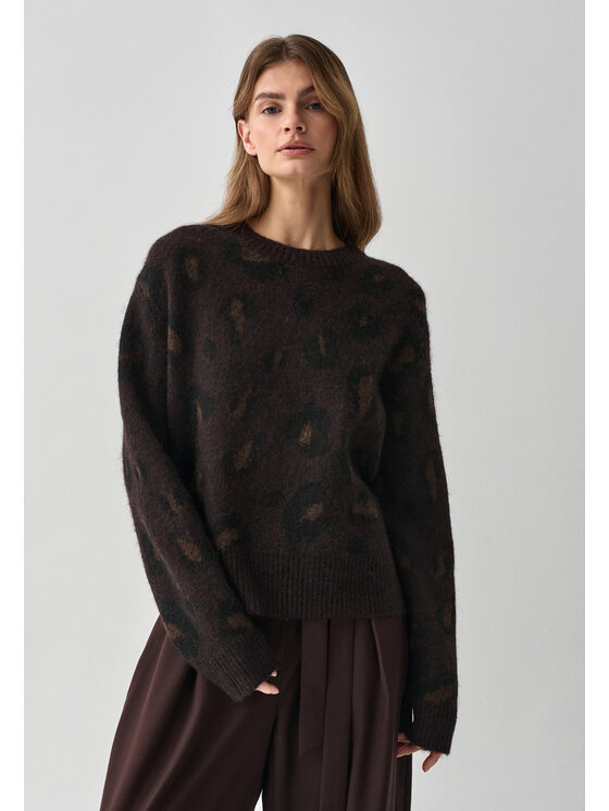 TATUUM TATUUM Sweter LEOPARD Kolorowy Classic Fit