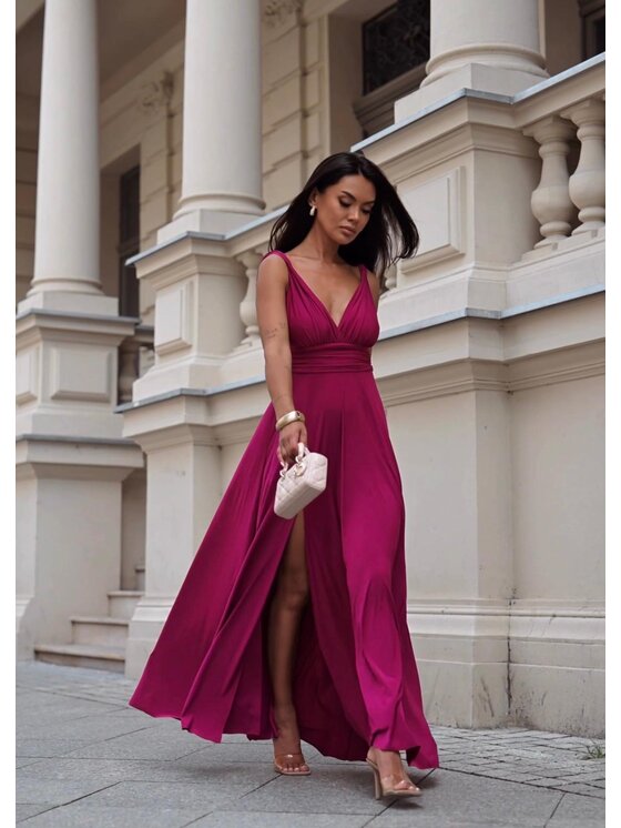 Aurora Aurora Sukienka wieczorowa Milo-Fuksja Różowy Feminine Fit