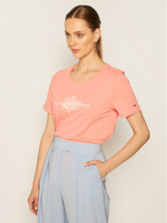 Tommy Hilfiger Tommy Hilfiger Póló Babette WW0WW28299 Rózsaszín Regular Fit