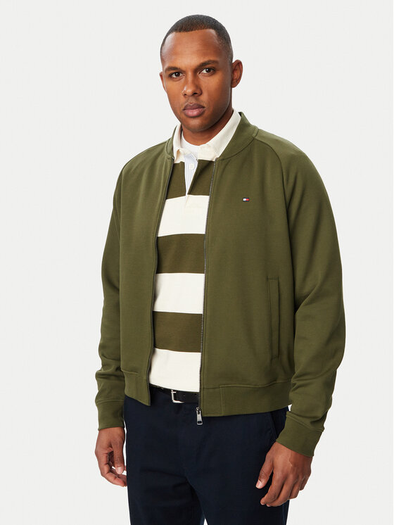 Tommy Hilfiger Tommy Hilfiger Majica dugih rukava Essential MW0MW44934 Tamno zelena Regular Fit