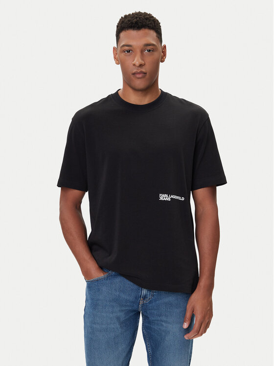Karl Lagerfeld Jeans Karl Lagerfeld Jeans Tricou A4M17030 Negru Relaxed Fit
