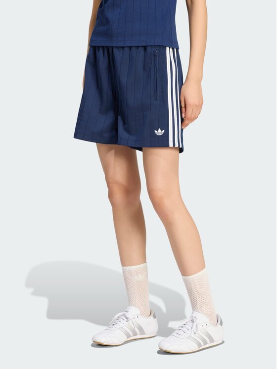 adidas adidas Szorty sportowe PINSTRIPE FIREBIRD Granatowy Loose Fit