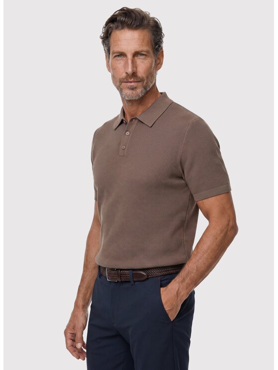 Pako Lorente Pako Lorente Polo P26WF-TX-006 Brązowy Regular Fit