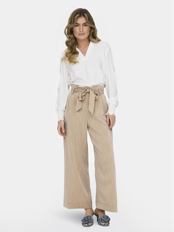 ONLY ONLY Spodnie materiałowe Marsa 15269628 Beżowy Flared Fit