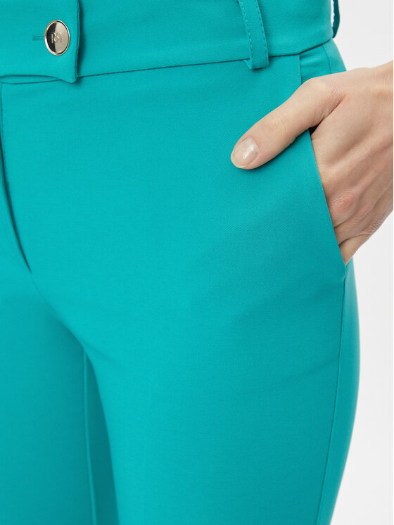 Rinascimento Rinascimento Kalhoty z materiálu CFC0117747003 Tyrkysová Regular Fit