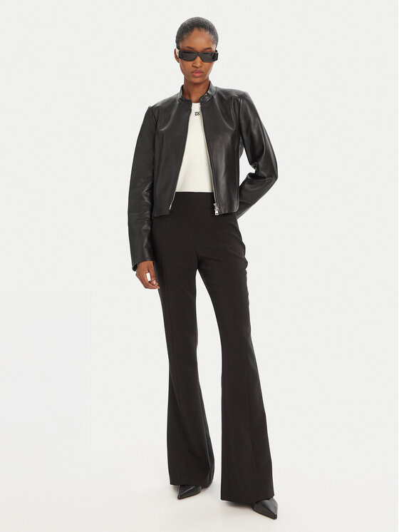 HUGO HUGO Geacă de piele Lasari 50541262 Negru Regular Fit