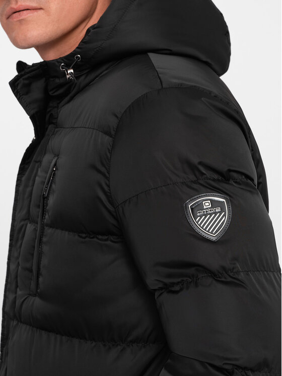 Ombre Ombre Zimní bunda OM-JALJ-0147 Černá Regular Fit