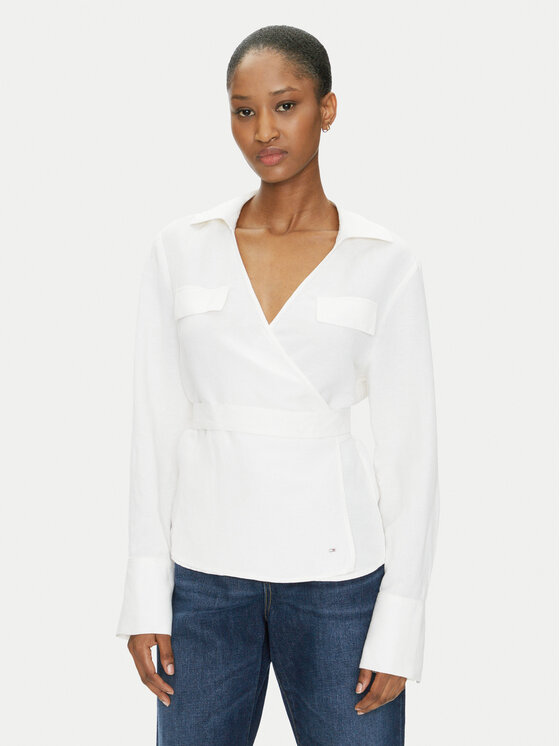Tommy Hilfiger Tommy Hilfiger Camicia WW0WW44697 Écru Regular Fit