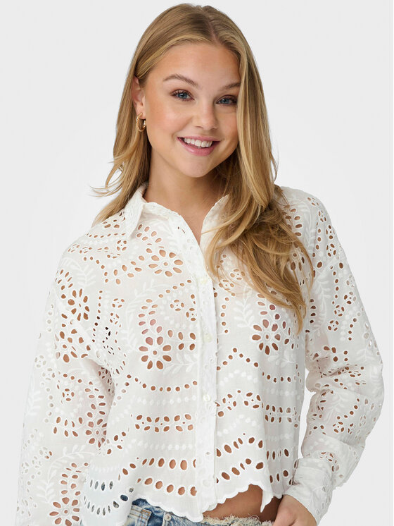 ONLY ONLY Camicia Bobby 15314566 Bianco Cropped Fit