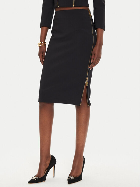 Elisabetta Franchi Elisabetta Franchi Ravno krilo GO-047-46E2 Črna Slim Fit