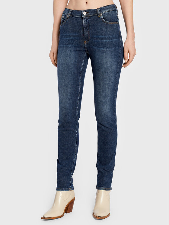Trussardi Jeans hlače 56J00005 Modra Skinny Fit