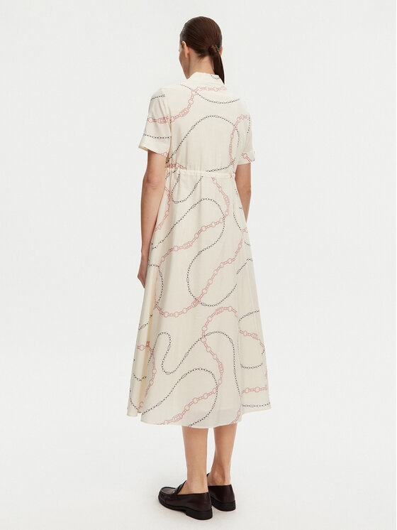 Tommy Hilfiger Tommy Hilfiger Rochie tip cămașă Voile WW0WW46009 Bej Regular Fit