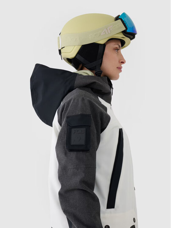 4F 4F Kurtka snowboardowa 4FWAW24TTJAF587-11S Biały Regular Fit