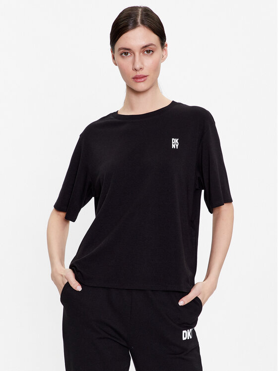 DKNY DKNY Cămașă pijama YI2422635 Negru Loose Fit