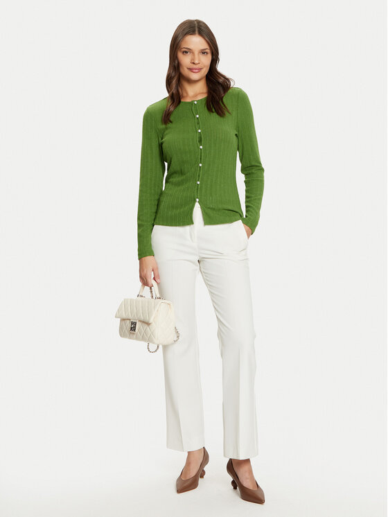 Vila Vila Pletena jopica Dalena 14102368 Zelena Slim Fit