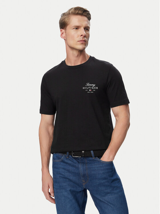 Tommy Hilfiger Tricou MW0MW43224 Negru Regular Fit