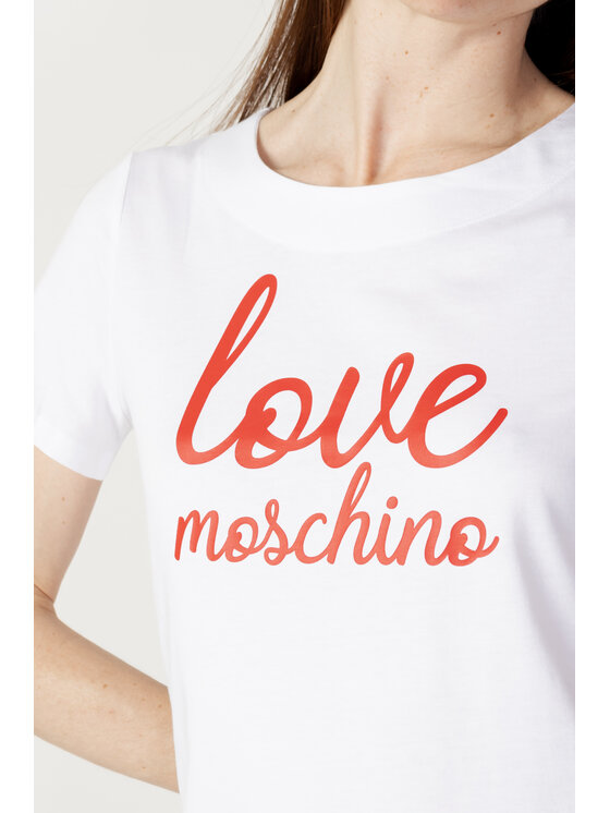 LOVE MOSCHINO LOVE MOSCHINO Φόρεμα καθημερινό STAMPA LOGO Λευκό To Fit