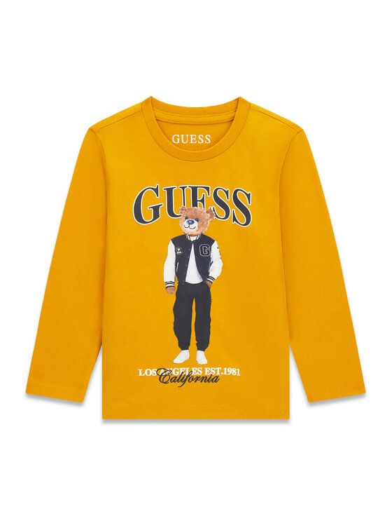 Guess Bluză N6BI04 K5854 Galben Regular Fit