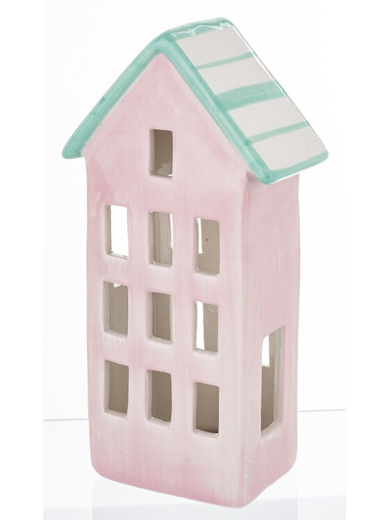 MIAhome MIAhome Lampion Ceramiczny domek GILLI Różowy
