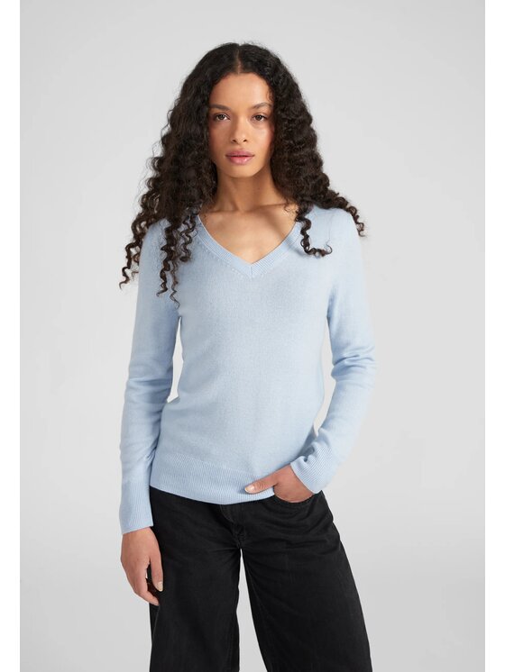 Style Republic Style Republic Sweter Kaszmir Niebieski jasny Comfort Fit
