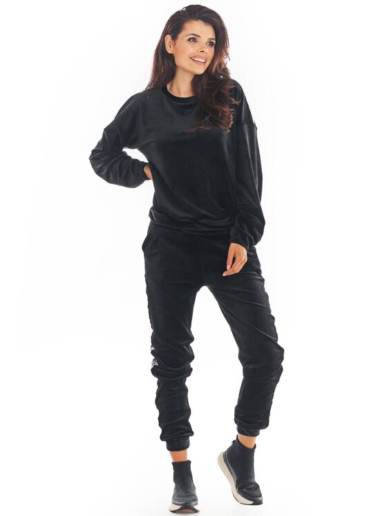 Awama Awama Mikina A374 Čierna Basic Fit