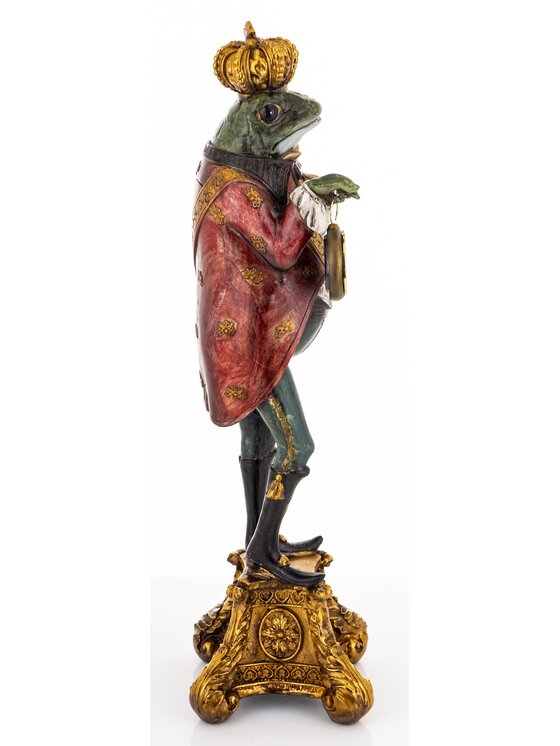 MIAhome MIAhome Figurka żabiego króla z zegarkiem 52x14x14 cm FROGG z koroną Kolorowy