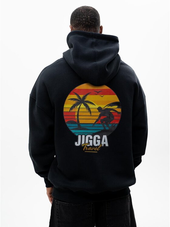 Jigga Wear Jigga Wear Bluza Szeroka luźna kangurka gruba 123526 Czarny Oversize