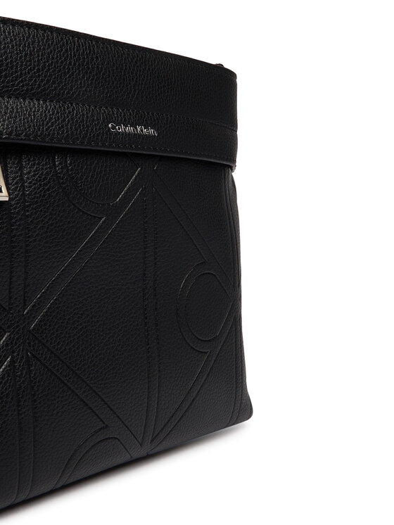 Calvin Klein Calvin Klein Geantă crossover Emblem Emboss Slim Flatpack LV04D3370G Negru