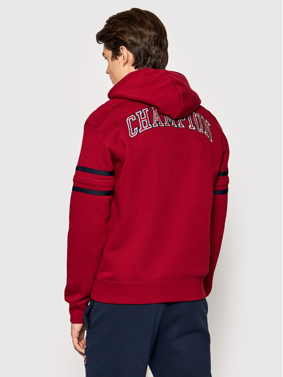 Felpa Varsity Script Logo 216577 Rosso Custom Fit
