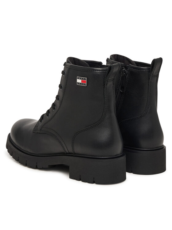Tommy Jeans Tommy Jeans Туристически oбувки Tjw Cleated Lace Up Boots EN0EN03104 Черен