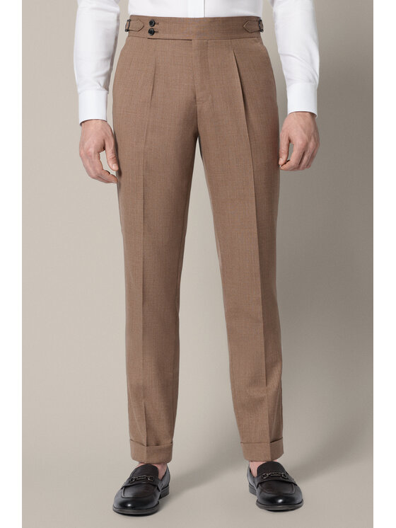 Lancerto Lancerto Garnitur Getafe GA073126000010 Brązowy Slim Fit