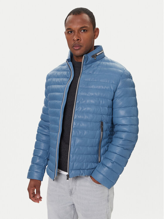 Milestone Milestone Lederjacke Cortino 531019 60515 Blau Regular Fit