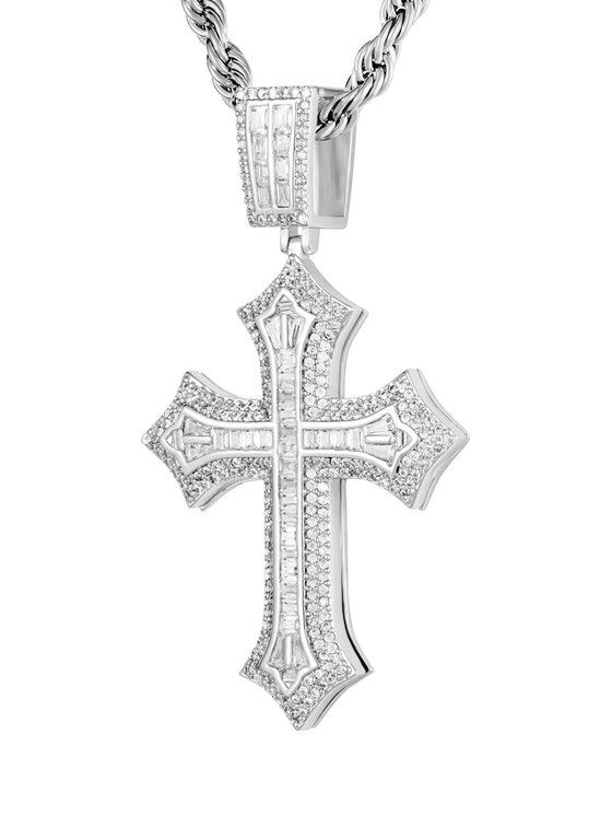 ICED STUFF ICED STUFF Μενταγιόν 2pac Cross Λευκόχρυσο