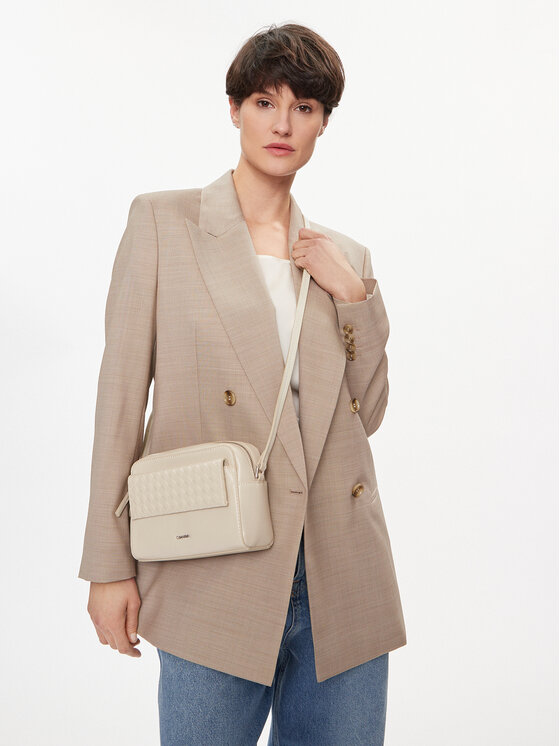 Calvin Klein Calvin Klein Torbica Calvin Mini Quilt Camera Bag K60K611884 Écru