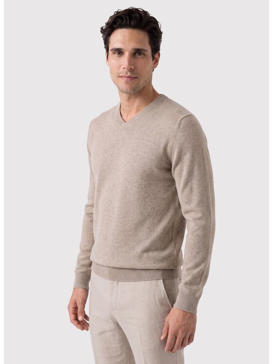 Pako Lorente Pako Lorente Sweter P26WB-2X-003 Beżowy Straight Fit