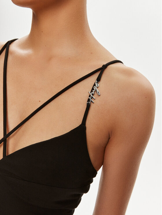 HUGO Hugo Koktel haljina Nandrea 50514052 Crna Slim Fit