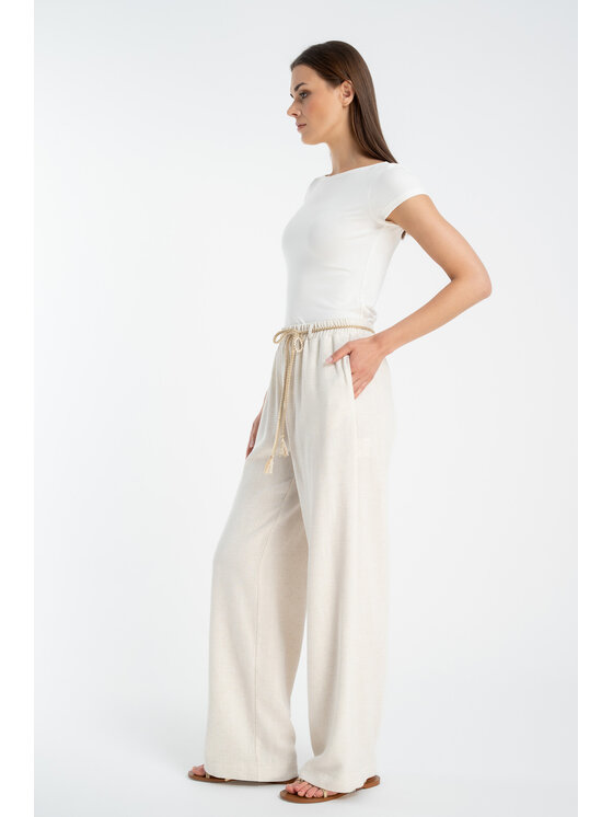 CLICK CLICK Παντελόνι υφασμάτινο 30-434 Εκρού Modern Relaxed Fit