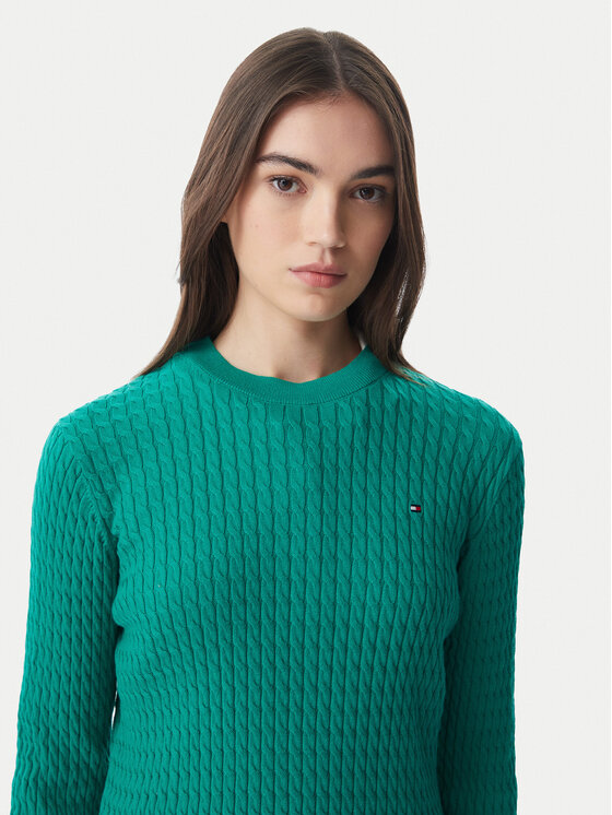 Tommy Hilfiger Tommy Hilfiger Maglione Fine WW0WW44993 Verde Regular Fit