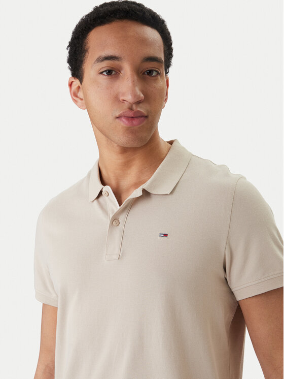 Tommy Jeans Tommy Jeans Polokošeľa DM0DM20676 Béžová Slim Fit