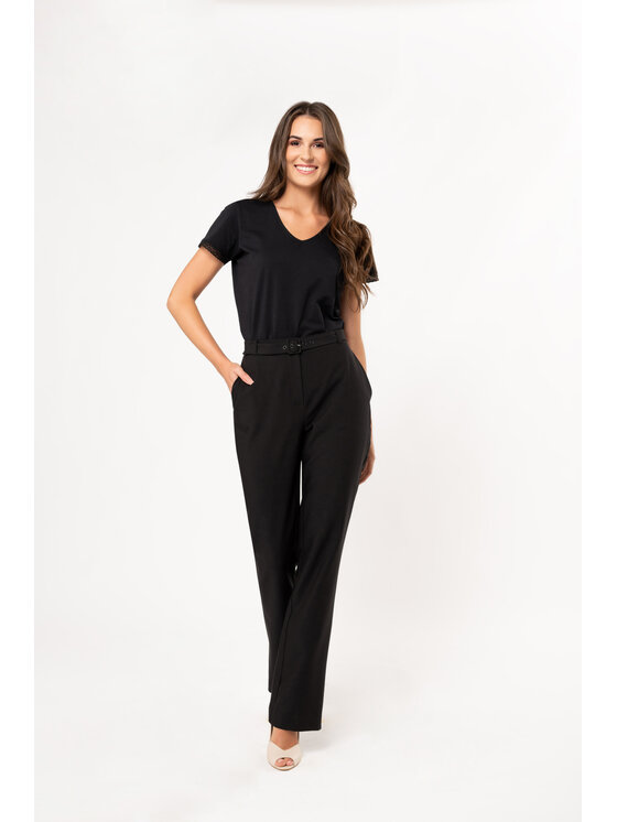QUIOSQUE QUIOSQUE Bavlnené nohavice Quiosque 3TC001299 Čierna Regular Fit