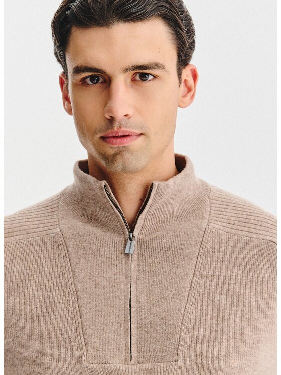 Pako Lorente Pako Lorente Sweter P25WP-2X-011 Beżowy Classic Fit