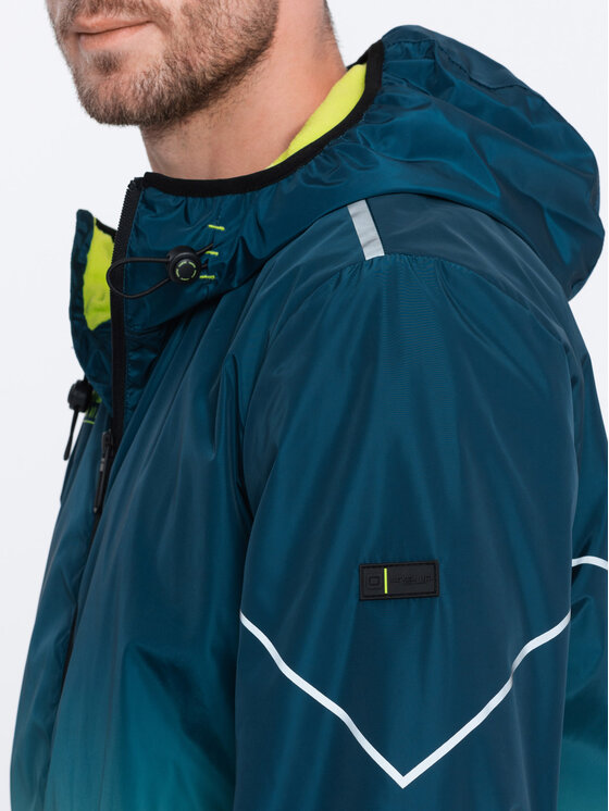 Ombre Ombre Bunda pro přechodné období OM-JANP-0105 Tyrkysová Regular Fit