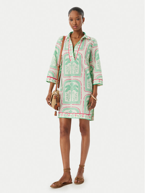 LOLA CASADEMUNT LOLA CASADEMUNT Лятна рокля LS2616074 Кремав Regular Fit