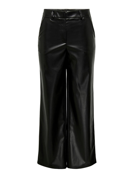 JDY JDY Pantaloni din imitație de piele 15303223 Negru Regular Fit