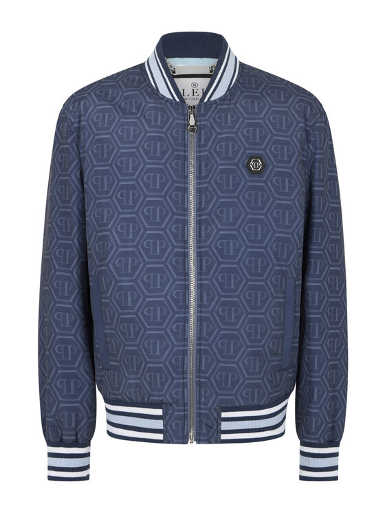 PHILIPP PLEIN PHILIPP PLEIN Kurtka bomber 31145 Granatowy Regular Fit