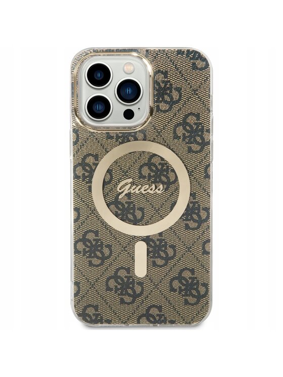 Guess Guess Etui na telefon IML 4G MagSafe Brązowy