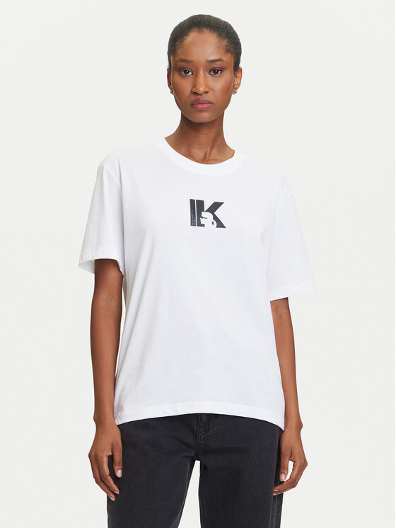 Karl Lagerfeld Jeans Karl Lagerfeld Jeans T-Shirt A3W17094 Biały Regular Fit