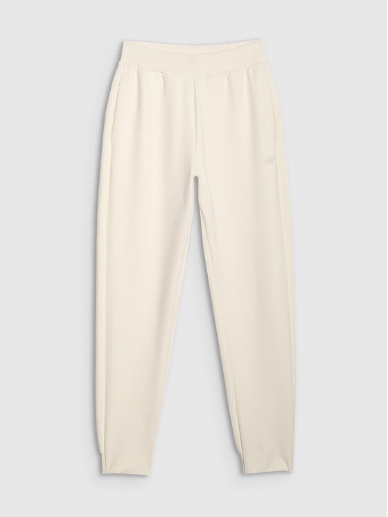 4F 4F Teplákové nohavice 4FWSS25TTROF0996-11S Biela Regular Fit